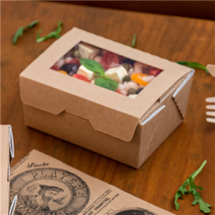 Image BOÎTES AVEC FENÊTRE 'THEPACK' 500 ML 220 G/M2 + OPP 8,5x12x5,5 CM NATUREL CARTON ONDULÉ NANO-MICRO (400 UNITÉ) #5