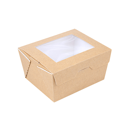 Image BOÎTES AVEC FENÊTRE 'THEPACK' 780 ML 220 G/M2 + OPP 11,2x9x6,4 CM NATUREL CARTON ONDULÉ NANO-MICRO (300 UNITÉ) #1