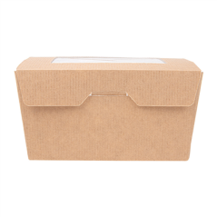 BOÎTES AVEC FENÊTRE 'THEPACK' 780 ML 220 G/M2 + OPP 11,2x9x6,4 CM NATUREL CARTON ONDULÉ NANO-MICRO (300 UNITÉ)