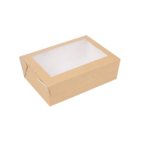 Image BOÎTES AVEC FENÊTRE 'THEPACK' 1000 ML 220 G/M2 + OPP 12x17x5,5 CM NATUREL CARTON ONDULÉ NANO-MICRO (200 UNITÉ) #1