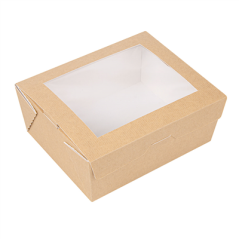 Image BOÎTES AVEC FENÊTRE 'THEPACK' 1350 ML 220 G/M2 + OPP 15,3x12,1x6,4 CM NATUREL CARTON ONDULÉ NANO-MICRO (200 UNITÉ) #1