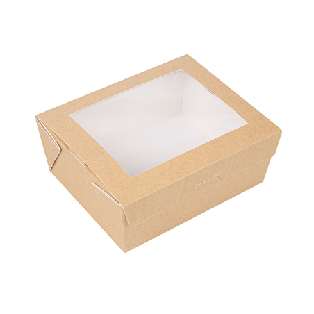 Image BOÎTES AVEC FENÊTRE 'THEPACK' 1350 ML 220 G/M2 + OPP 15,3x12,1x6,4 CM NATUREL CARTON ONDULÉ NANO-MICRO (200 UNITÉ) #1