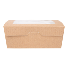 BOÎTES AVEC FENÊTRE 'THEPACK' 1350 ML 220 G/M2 + OPP 15,3x12,1x6,4 CM NATUREL CARTON ONDULÉ NANO-MICRO (200 UNITÉ)