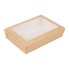 Image BOÎTES AVEC FENÊTRE 'THEPACK' 1470 ML 220 G/M2 + OPP 19,8x14x4,8 CM NATUREL CARTON ONDULÉ NANO-MICRO (200 UNITÉ) #1