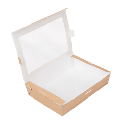 Image BOÎTES AVEC FENÊTRE 'THEPACK' 1470 ML 220 G/M2 + OPP 19,8x14x4,8 CM NATUREL CARTON ONDULÉ NANO-MICRO (200 UNITÉ) #3