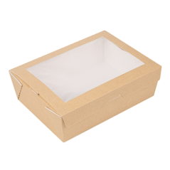 Image BOÎTES AVEC FENÊTRE 'THEPACK' 1980 ML 220 G/M2 + OPP 19,8x14x6,4 CM NATUREL CARTON ONDULÉ NANO-MICRO (150 UNITÉ) #1