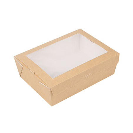 Image BOÎTES AVEC FENÊTRE 'THEPACK' 1980 ML 220 G/M2 + OPP 19,8x14x6,4 CM NATUREL CARTON ONDULÉ NANO-MICRO (150 UNITÉ) #1