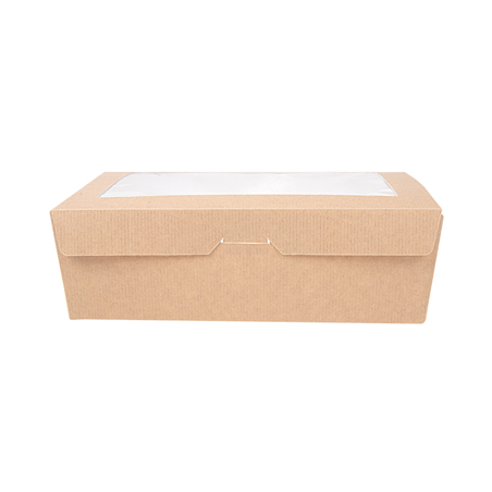 BOÎTES AVEC FENÊTRE 'THEPACK' 1980 ML 220 G/M2 + OPP 19,8x14x6,4 CM NATUREL CARTON ONDULÉ NANO-MICRO (150 UNITÉ)