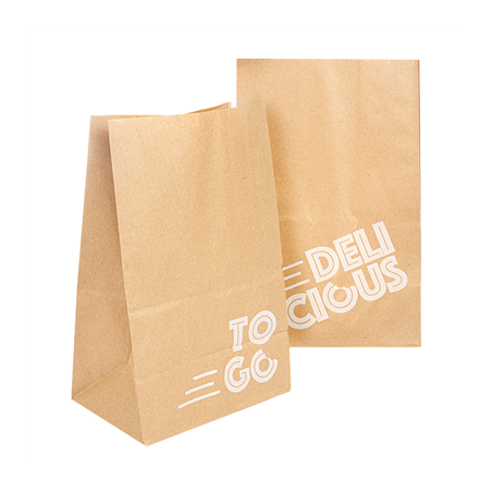 Image SACS SOS SANS ANSES - DELICIOUS TO GO  48 G/M2 18+12x28 CM NATUREL KRAFT (500 UNITÉ) #1