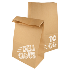 Image SACS SOS SANS ANSES - DELICIOUS TO GO 48 G/M2 22+12x31 CM NATUREL KRAFT (500 UNITÉ) #1