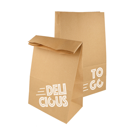 Image SACS SOS SANS ANSES - DELICIOUS TO GO  48 G/M2 22+12x31 CM NATUREL KRAFT (500 UNITÉ) #1