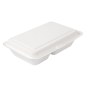Image COQUILLES 2 COMPART. 'BIONIC' 940 ML 25,5x16,5x7 CM BLANC BAGASSE (250 UNITÉ) #2