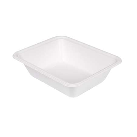 Image PLATEAUX 'BIONIC'  23,1x18,7x6,3 CM BLANC BAGASSE (400 UNITÉ) #1