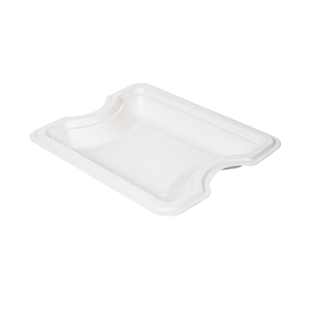 Image PLATEAU INTERMÉDIAIRE POUR RÉFÉRENCE 253.80 'BIONIC'  21x16,5x2,7 CM BLANC BAGASSE (400 UNITÉ) #1