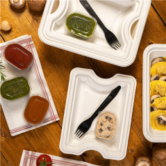 Image PLATEAU INTERMÉDIAIRE POUR RÉFÉRENCE 253.80 'BIONIC'  21x16,5x2,7 CM BLANC BAGASSE (400 UNITÉ) #4