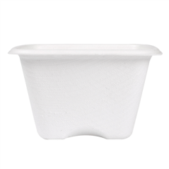 PETITS POTS 'BIONIC' 130 ML 7,7x7,7x4,6 CM BLANC BAGASSE (600 UNITÉ)