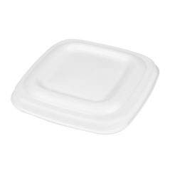 Image COUVERCLES POUR POTS 253.86/88/90 'BIONIC' 8x8x0,8 CM BLANC BAGASSE (600 UNITÉ) #1