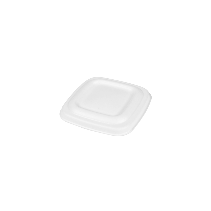 COUVERCLES POUR POTS 253.86/88/90 'BIONIC'  8x8x0,8 CM BLANC BAGASSE (600 UNITÉ)