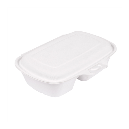 COQUILLES 2 COMPART. 'BIONIC' 900 ML 22,4x14x6 CM BLANC BAGASSE (400 UNITÉ)