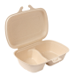 Image COQUILLES 2 COMPART. 'BIONIC' 900 ML 22,4x14x6 CM NATUREL BAGASSE (400 UNITÉ) #1