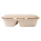 Image COQUILLES 2 COMPART. 'BIONIC' 900 ML 22,4x14x6 CM NATUREL BAGASSE (400 UNITÉ) #3
