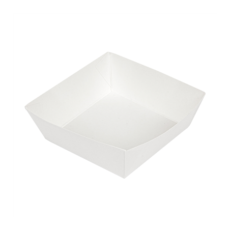 Image DELI-BARQUETTES  210 + 15 PE G/M2 7x7x3 CM BLANC CARTON (1000 UNITÉ) #1