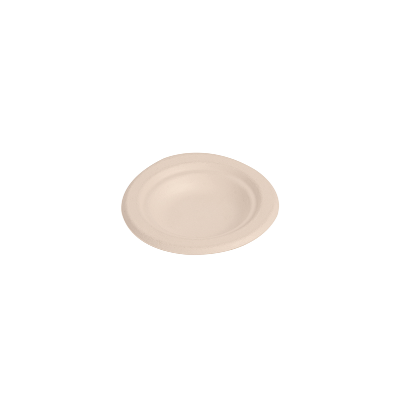 ASSIETTES 'BIONIC'  Ø9,5x1,5 CM NATUREL BAGASSE (1000 UNITÉ)