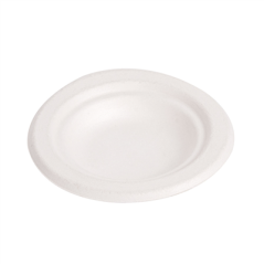 Image ASSIETTES 'BIONIC'  Ø9,5x1,5 CM BLANC BAGASSE (1000 UNITÉ) #1