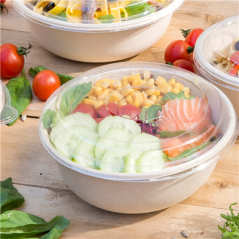 Image COMBO SALADIERS+COUVERCLES 'BIONIC' 750 ML Ø 17,5x7,8 CM NATUREL BAGASSE (200 UNITÉ) #3