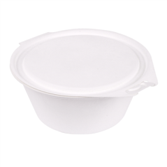 RÉCIPIENTS AVEC CHARNIERE 'BIONIC' 600 ML 18x13,5x5 CM BLANC BAGASSE (300 UNITÉ)