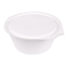 RÉCIPIENTS AVEC CHARNIERE 'BIONIC' 1300 ML 20x13,5x8 CM BLANC BAGASSE (300 UNITÉ)
