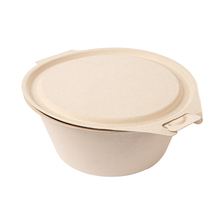 RÉCIPIENTS AVEC CHARNIERE 'BIONIC' 1300 ML 20x13,5x8 CM NATUREL BAGASSE (300 UNITÉ)