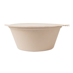 Image RÉCIPIENTS AVEC CHARNIERE 'BIONIC' 1300 ML 20x13,5x8 CM NATUREL BAGASSE (300 UNITÉ) #3