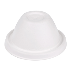 Image COUVERCLES HAUTS GOBELETS Ø9 CM 'BIONIC'  9x4,5 CM BLANC BAGASSE (1000 UNITÉ) #1