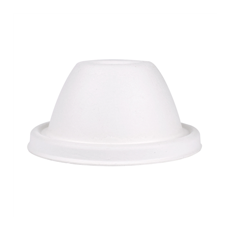COUVERCLES HAUTS GOBELETS Ø9 CM 'BIONIC'  9x4,5 CM BLANC BAGASSE (1000 UNITÉ)