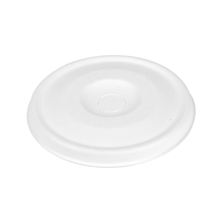 Image COUVERCLES POUR GOBELETS 8CM 'BIONIC'  Ø 80 MM BLANC BAGASSE (1000 UNITÉ) #1