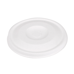 Image COUVERCLES POUR GOBELETS 9CM 'BIONIC'  Ø 90 MM BLANC BAGASSE (1000 UNITÉ) #1