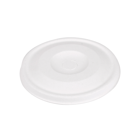Image COUVERCLES POUR GOBELETS 9CM 'BIONIC'  Ø 90 MM BLANC BAGASSE (1000 UNITÉ) #1