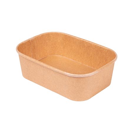 Image RÉCIPIENTS RECTANGULAIRES 500 ML 320 + 30 PE G/M2 17,3x12,3x4,1 CM NATUREL KRAFT (300 UNITÉ) #1