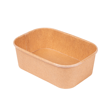 Image RÉCIPIENTS RECTANGULAIRES 750 ML 320 + 30 PE G/M2 17,3x12,3x5,7 CM NATUREL KRAFT (300 UNITÉ) #1
