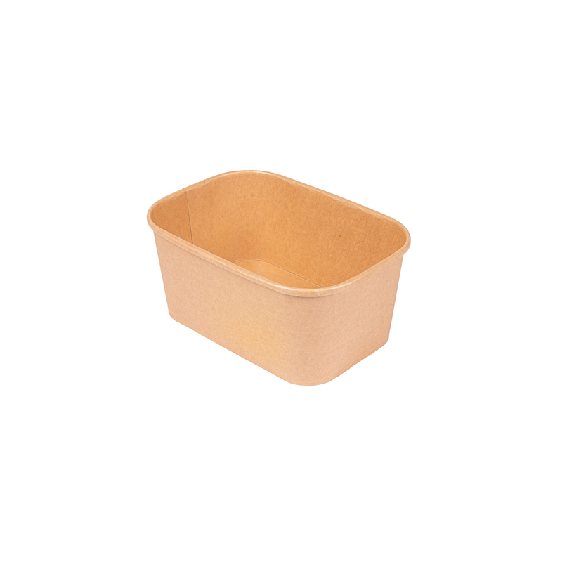 RÉCIPIENTS RECTANGULAIRES 1000 ML 320 + 30 PE G/M2 17,3x12,3x7,5 CM NATUREL KRAFT (300 UNITÉ)