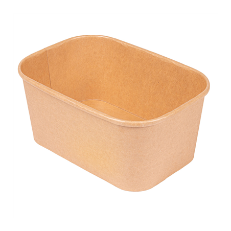 Image RÉCIPIENTS RECTANGULAIRES 1000 ML 320 + 30 PE G/M2 17,3x12,3x7,5 CM NATUREL KRAFT (300 UNITÉ) #1