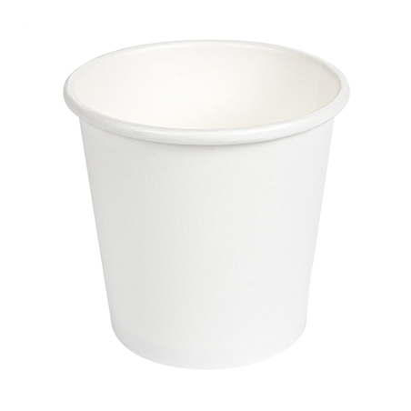 Image PETITS POTS 105 ML (3,5 oz) 210 + 18 PE G/M2 Ø6/4,5x5,8 CM BLANC CARTON (1000 UNITÉ) #1