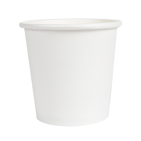 PETITS POTS 105 ML (3,5 oz) 210 + 18 PE G/M2 Ø6/4,5x5,8 CM BLANC CARTON (1000 UNITÉ)