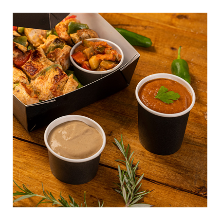 PETITS POTS 80 ML (2,6 oz) 210 + 18 PE G/M2 Ø6/4,75x4,8 CM NOIR CARTON (1000 UNITÉ)