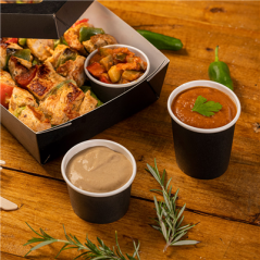 PETITS POTS 105 ML (3,5 oz) 210 + 18 PE G/M2 Ø6/4,5x5,8 CM NOIR CARTON (1000 UNITÉ)