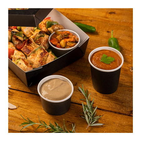 PETITS POTS 105 ML (3,5 oz) 210 + 18 PE G/M2 Ø6/4,5x5,8 CM NOIR CARTON (1000 UNITÉ)