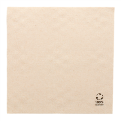 Image SERVIETTES ECOLABEL DOUBLE POINT 'PAPER PACK' 19 G/M2 39x39 CM NATUREL OUATE RECYCLÉE (1200 UNITÉ) #1