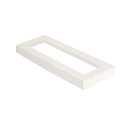 Image COUVERCLES AVEC FENÊTRE POUR BOÎTES 254.65 'THEPACK' 250 G/M2 11x30x2 CM BLANC CARTON ONDULÉ NANO-MICRO (200 UNITÉ) #1