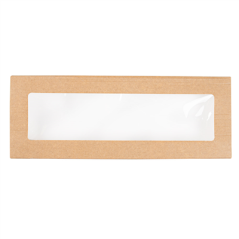 Image COUVERCLES AVEC FENÊTRE POUR BOÎTES 254.66 'THEPACK' 240 G/M2 11x30x2 CM NATUREL CARTON ONDULÉ NANO-MICRO (200 UNITÉ) #3